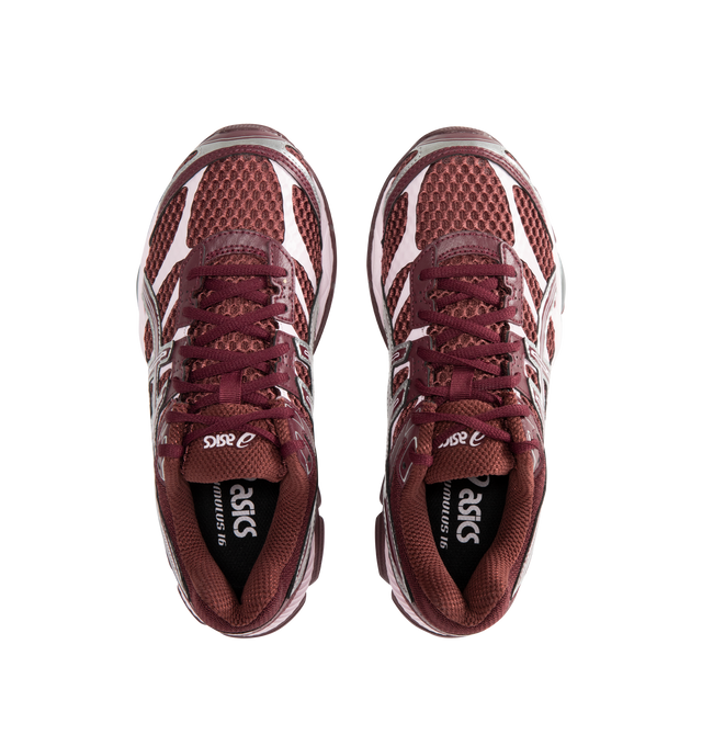 Image 5 of 5 - RED - ASICS Gel-Cumulus 16 Sneaker featuring breathable mesh underlays, 2010s design aesthetics, FLUIDRIDE technology, rearfoot and forefoot GEL technology and lace up closure.  