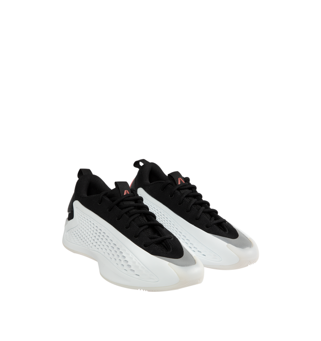 Image 2 of 5 - WHITE - ADIDAS Anthony Edwards 1 Low Sneakers are a lace-up style with synthetic uppers, BOOST midsoles, signature branding, lightstrike cushioning and rubber outsoles.  