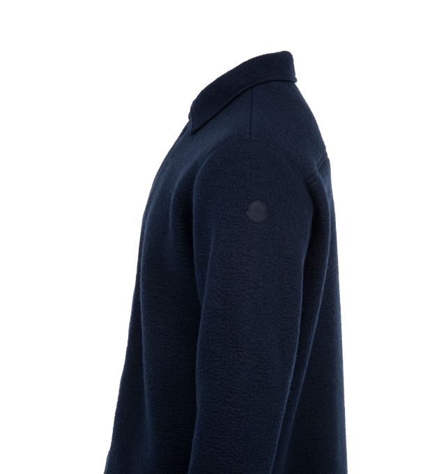 Image 3 of 3 - NAVY - MONCLER Shirt featuring collar, snap button closure, long sleeves and adjustable cuffs. 