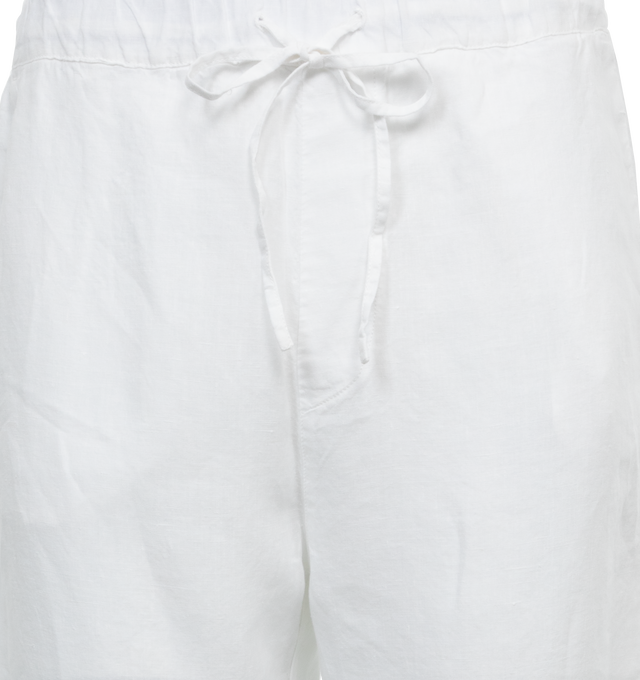 Image 4 of 4 - WHITE - 120% LINO Drawstring Pant featuring elastic drawstring waist, side pockets and back pocket. 100% linen.  