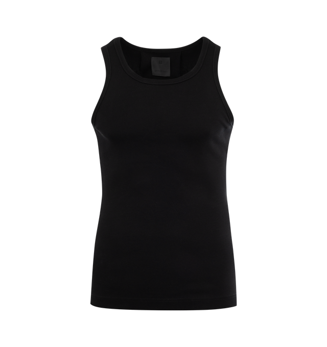 BLACK - GIVENCHY Extra Slim Fit Tank Top featuring ribbed cotton, crew neck, small 4G emblem embroidered on the lower back and extra slim fit. 98% cotton, 2% elastane.