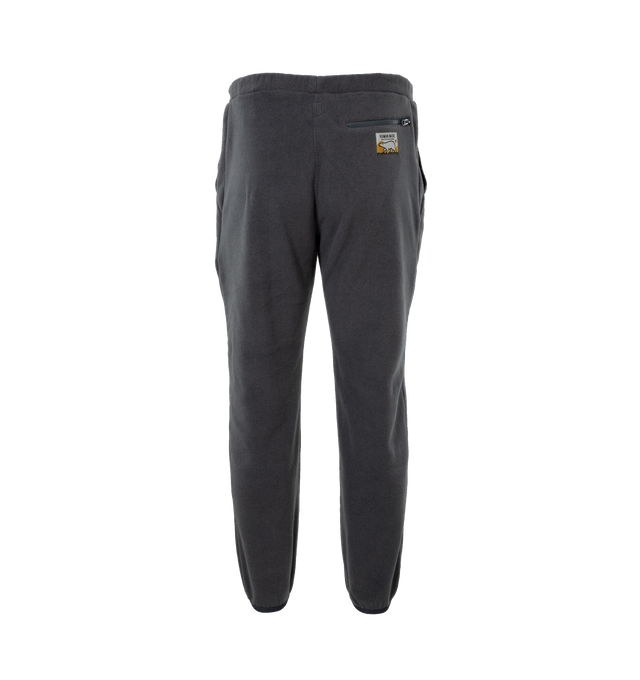 GREY - HUMAN MADE Fleece Pants featuring elasticated drawstring waist, 2 side pockets, embroidered branding, back pocket, woven brand patch and elasticated cuffs. 100% cotton. Made in Japan.