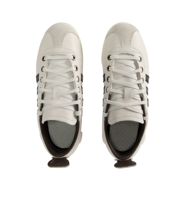 Image 5 of 5 - WHITE - Adidas Samba 62 Sneakers are a low-top, lace-up style with leather uppers, suede toe overlays, signature branding on the tongue labels, and gum rubber outsoles. Unisex style in men's sizes. 