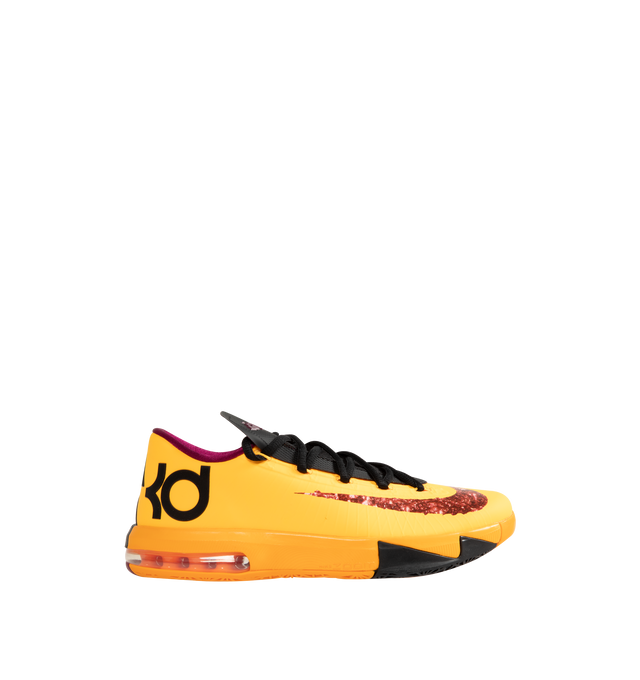 Image 1 of 5 - ORANGE - Nike Mens Zoom KD 6 Basketball Shoes feature a synthetic upper with Zoom Air forefoot cushioning, lightweight Phylon midsole, and exposed Max Air heel unit. Upper: Synthetic; Midsole: Phylon with Zoom Air Forefoot Cushioning; Heel: Exposed Max Air Unit. Made in Indonesia. 