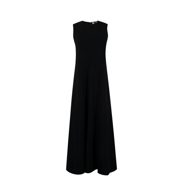 Image 1 of 3 - BLACK - TOTEME Woven Stripe Dress featuring side slip pockets, sleeveless, maxi length and concealed back zipper. 96% viscose, 4% linen. 