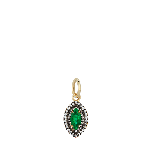 Image 2 of 2 - GOLD - JEMMA WYNNE Connexion Emerald Marquis and Diamond Pendant featuring yellow gold, Emerald - 0.70cts, Diamonds- 0.25cts. Hirshleifers offers a range of pieces from this collection in-store. For personal consultation and detailed information about jewelry, please contact our dedicated stylist team at personalshopping@hirshleifers.com.This item may be restricted for online purchase to international clients.  For assistance purchasing this item please contact our dedicated stylist team at p 