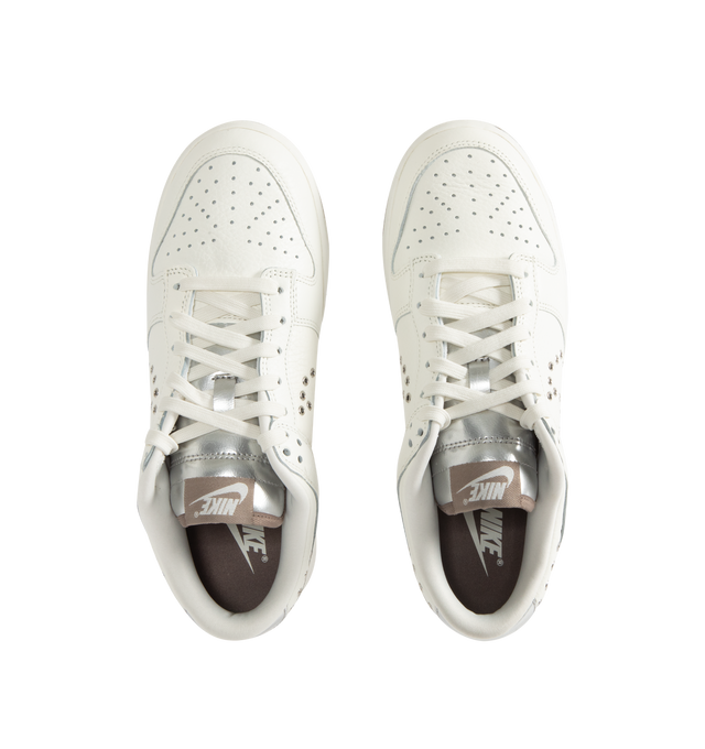 Image 5 of 5 - WHITE - Nike Dunk Low Sneaker featuring genuine leather upper, foam midsole, rubber outsole with classic pivot circles, padded collar and rubber outsole. Imported 