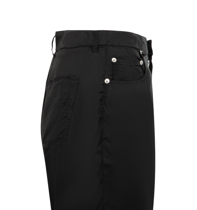 Image 3 of 3 - BLACK - RICK OWENS Geth jeans featuring rivet detailing, low-rise, belt loops, concealed fly and button fastening, classic five pockets and wide leg. Cotton. Made in Italy. 