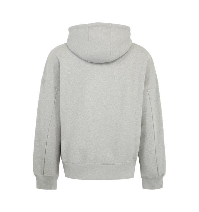 Image 2 of 2 - GREY - Loewe Men's Key Ring Hoodie in Cotton is crafted from medium-weight loopback cotton fleece and features a regular-fit silhouette with a hooded collar. Designed with a leather drawstring and detachable Anagram key ring, a front kangaroo pocket, ribbed cuffs and hem, and two-tone Anagram embroidery at the chest that showcases the house's signature branding. Main Material: 100% Cotton. Made in Portugal. 