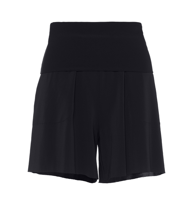 Image 1 of 6 - BLACK - ERES Lucia Shorts featuring side pockets with tone-on-tone stitching. Has versatile styling to also be worn as a bustier playsuit. Main: 94% Polyamid, 6% Spandex. Second: 84%  Polyamid, 16% Spandex. Made in France. 