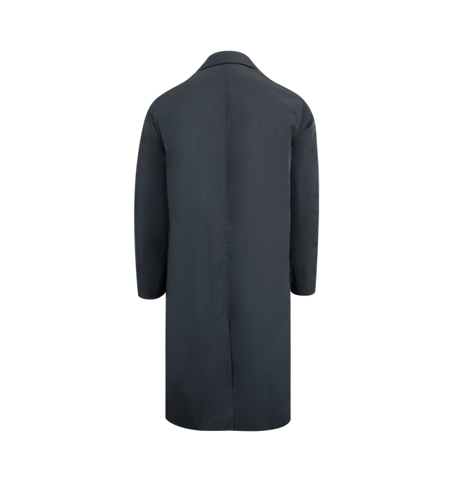 Image 2 of 2 - NAVY - DRIES VAN NOTEN Rain Coat featuring button closure, 2 side pockets, long-line fit and water-repellent fabric. 80% polyester, 20% cotton. 