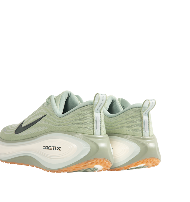 Image 3 of 5 - GREEN - NIKE Vomero Plus Sneaker featuring ultra-responsive ZoomX foam midsole, engineered mesh upper, high-abrasion rubber outsole, webbed lace loops for an adjustable fit and reflective details. 