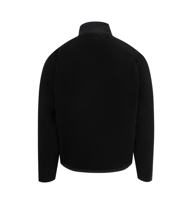 Image 2 of 3 - BLACK - Sinclair Global Fleece jacket featuring pocket with snap closure, drawstring togglesand embroidered logo at pocket. 