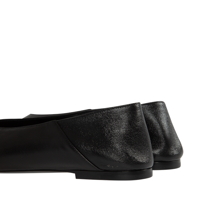 Image 3 of 4 - BLACK - SAINT LAURENT Leather Ballerina Flats featuring smooth leather, flat heel, pointed toe, foldover backstay for easy slide and leather outsole. Made in Italy. 