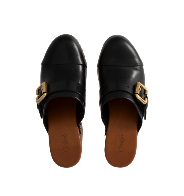 Image 4 of 4 - BLACK - Chloe Jeannette Clog with 6cm heel. 100% Calfskin Leather, 100% Cowhide.Made in Spain. 