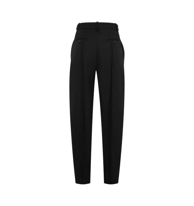 Image 2 of 3 - BLACK - Loewe Women's Trousers in Wool are crafted from lightweight fluid wool and feature a slim-fit silhouette with a regular length, mid-rise waist, and tapered leg. Designed with a concealed zip fly, seam pockets, and rear jet pockets, these trousers are finished with Double L embroidery at the back. Main Material: 100% Wool. Made in Italy. 
