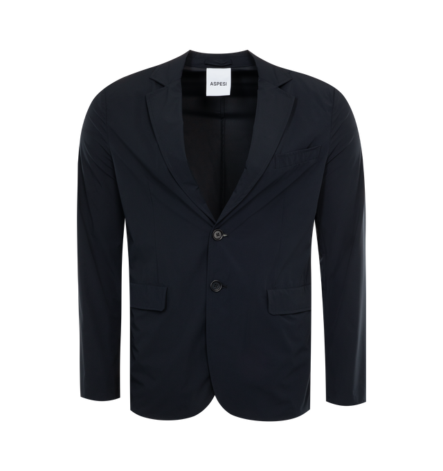 NAVY - ASPESI Giacca Paperino II Blazer featuring notch lapels, chest welt pocket, two front flap pockets and two button fastening. 78% polyamide, 22% elastane.