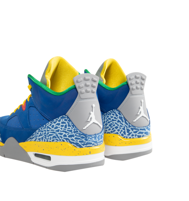 Image 3 of 5 - BLUE - Men's Jordan Son of Mars Low Sneakers feature real and synthetic leather overlays with perforated side panels for a durable, breathable design inspired by iconic Jordan heritage. These lifestyle sneakers combine a visible Air-Sole unit, a full-length foam midsole, and a durable rubber outsole for responsive cushioning, lasting stability, and everyday traction. Main Material: Real and Synthetic Leather. Midsole: Full-Length Foam with Visible Air-Sole Unit. Sole: Rubber. 