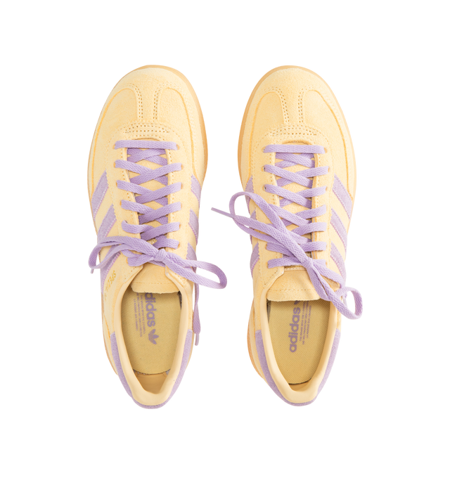 Image 5 of 5 - YELLOW - ADIDAS Handball Spezial Sneaker featuring premium suede and smooth leather, retro details, regular fit, lace closure, leather upper, synthetic lining and rubber outsole. 