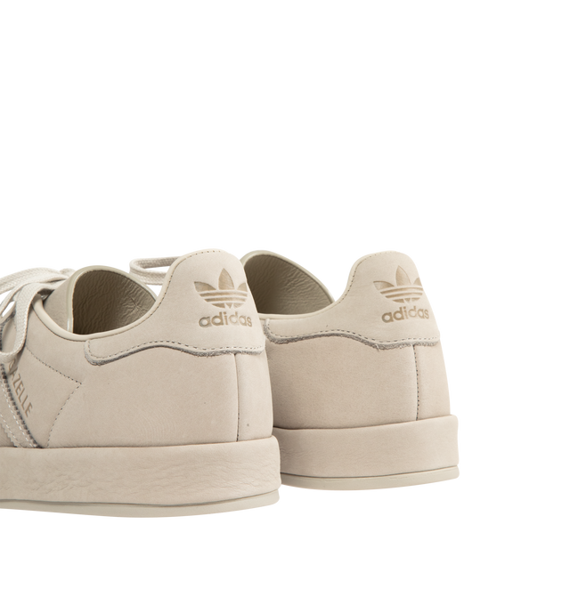 Image 3 of 5 - NEUTRAL - ADIDAS Gazelle Indoor Lux Sneaker featuring full tonal executions from top to sole, uppers constructed from luxe nubuck, continuing across the tongue, midsole, and foxing, debossed GAZELLE text, tonal Three-Stripes and a tonal rubber outsole with a tree ring-inspired pivot point. Unisex style in men's sizes. 