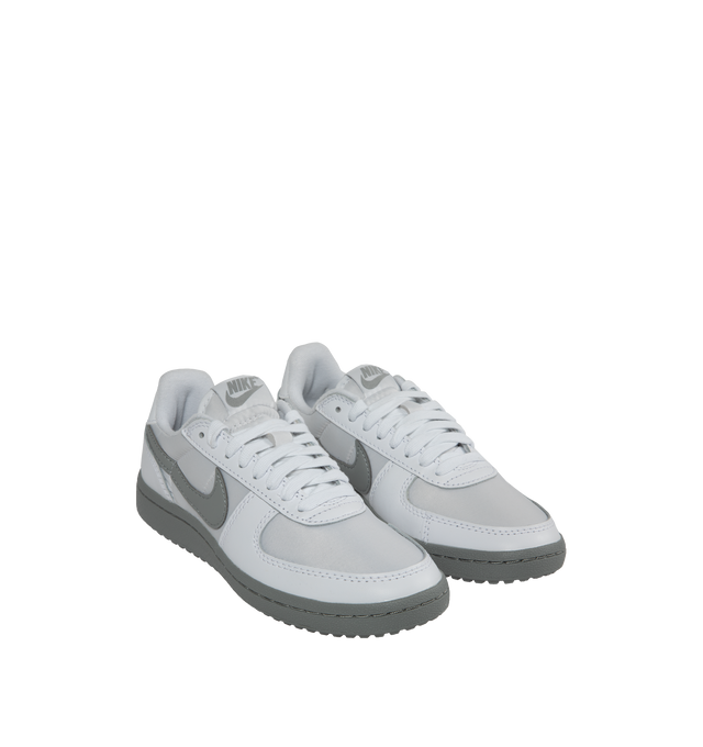 Image 2 of 5 - GREY - Nike Field General 82 Sneakers are a lace-up style with smooth and perforated leather uppers and nubby Waffle outsoles.  