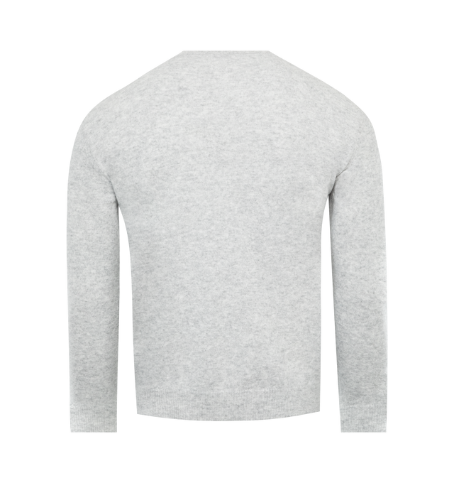 Image 2 of 2 - GREY - SAINT LAURENT Pullover Sweater featuring mlange effect, ribbed trim, crew neck, long sleeves and straight hem. 