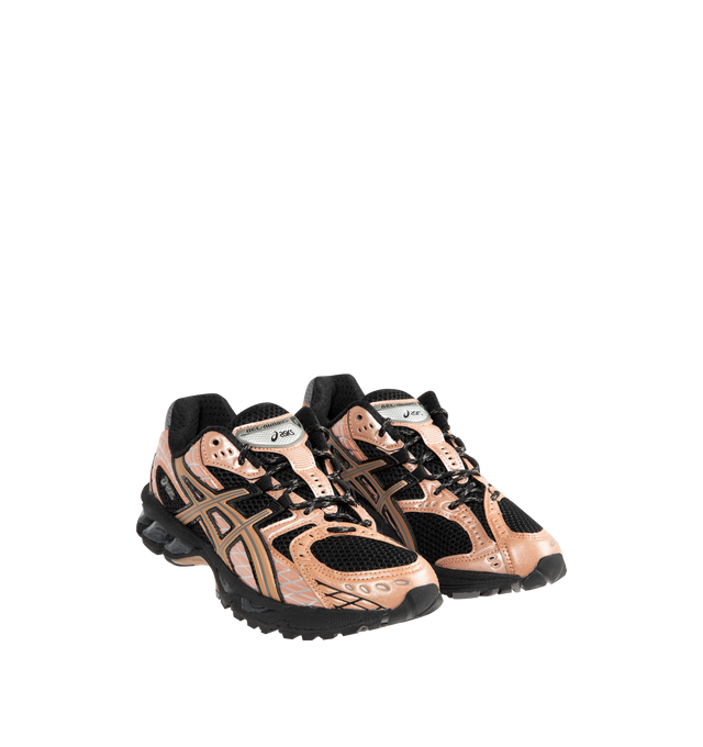 Image 2 of 5 - ORANGE - ASICS Gel-Nimbus 10.1 Sneaker featuring GEL-NIMBUS 10 upper, asymmetric mesh upper, synthetic leather overlays, synthetic leather quarter pane, rearfoot and forefoot GEL technology and dope-dyed recycle socklining mesh. 