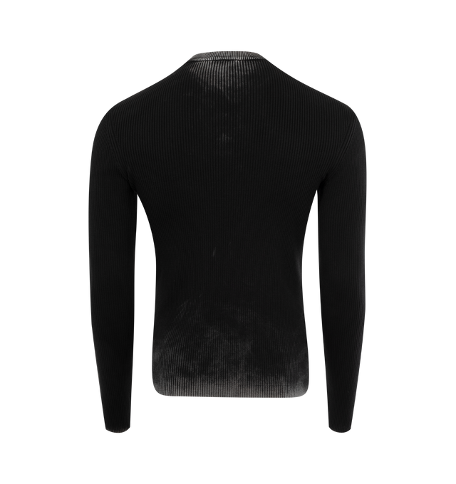 Image 2 of 2 - BLACK - DIESEL K-Darin-A Sweater featuring irregular faded effects and a lived-in feel, rib-knitted from organic cotton, it has a close-fitting silhouette and a small chest cut-out embellished with a metal Oval D plaque. 100% cotton. 