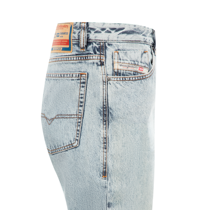 Image 2 of 2 - BLACK - DIESEL 1955 D-Rekiv-S1 Jeans featuring acid wash, straight leg, 5 pocket styling, belt loops and button zip closure. 100% cotton.  