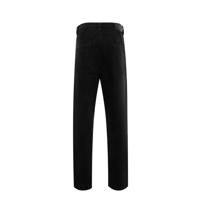 Image 2 of 3 - BLACK - Pleasures Grind Baggy Jeans feature a baggy fit with a zip fly and button closure, side pockets, a snap closure cargo pocket, rear patch pockets, and an embroidered logo.  