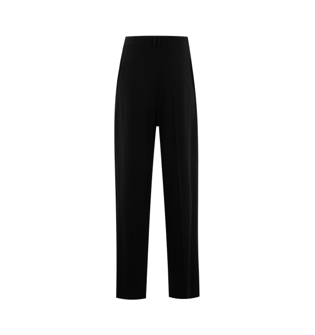 Image 2 of 3 - BLACK - THE ROW Igor Pants featuring low-waisted pant in lightweight viscose wool suiting with loose fluid leg, front double pleats and side slash pockets. 60% viscose, 40% virgin wool. Made in Italy. 