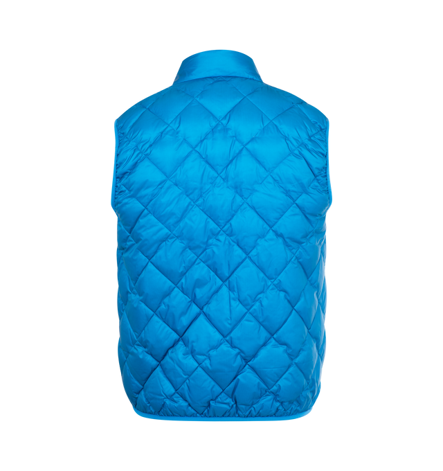 Image 2 of 2 - BLUE - ASPESI Yamasaki Vest featuring stand-up collar, ultra-light ripstop, padded with directly injected down, quilted in a diamond pattern, sleeveless design, front double-slider zip fastening, two vertical welt zip pockets on the front, hem and armholes with Lycra trim, inner packable pocket, zipper pull is customised with the Aspesi logo and slim fit. 100% nylon.  