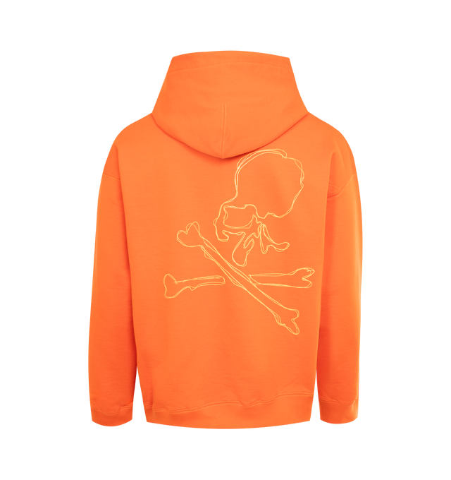 Image 2 of 2 - ORANGE - MASTERMIND JAPAN Logo Hoodie featuring logo print to the front, skull print to the rear, drawstring hood, drop shoulder, long sleeves, front pouch pocket and ribbed cuffs and hem. 100% cotton. 