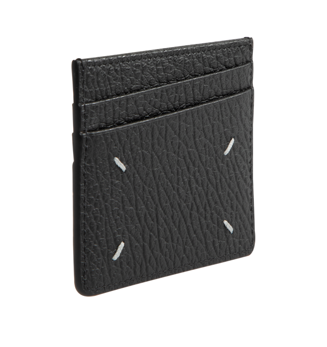 Image 2 of 3 - BLACK - MAISON MARGIELA Card Holder Slim 6cc featuring five card slots, one main compartment and 4 stitch signature. 100% Calf Leather. Made in Italy. 