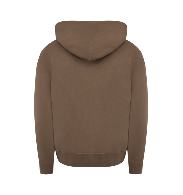 Image 2 of 2 - BROWN - VISVIM Jumbo SB Hoodie F.Z. featuring full zip hoodie, signature relaxed Jumbo fit, natural dye process, soft cotton fleece, drawstring hood, full zip closure, ribbed cuffs and hem and a classic kangaroo pocket. 100% cotton. Made in Japan. 