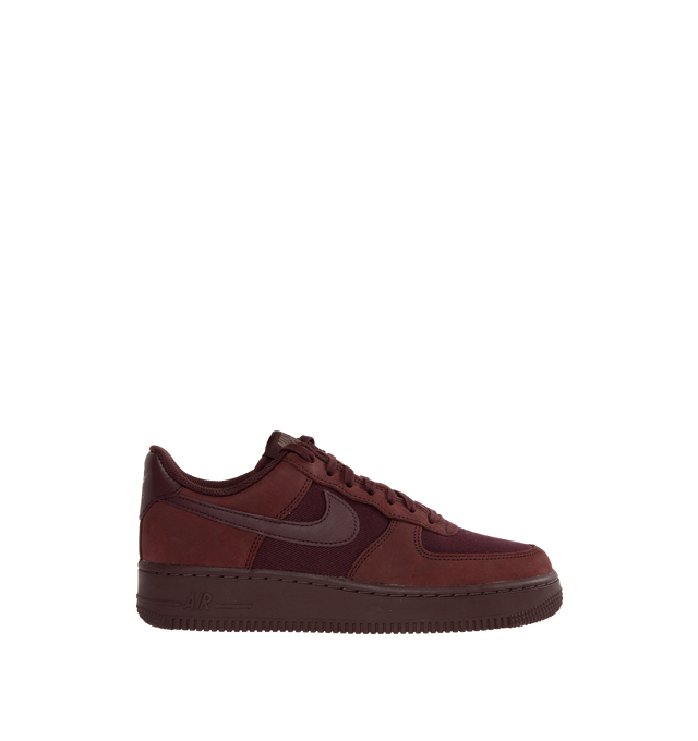 RED - NIKE Air Force 1 '07 Premium featuring padded collar, leather and textile upper, textile lining and rubber sole.