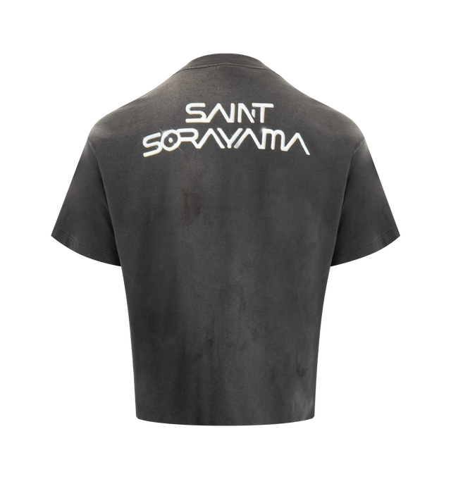 Image 2 of 2 - BLACK - ST MICHAEL SRYM T-Rex T-Shirt featuring vintage treatment, crew neck, short sleeves and graphic on front and back. 100% cotton. Made in Japan. 