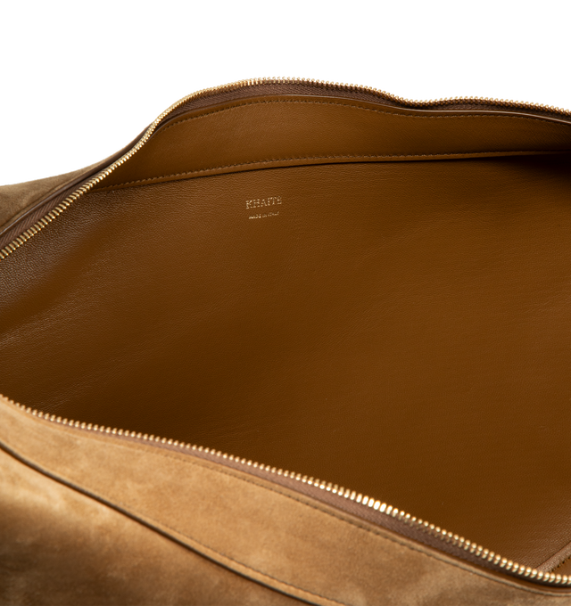 Image 3 of 3 - BROWN - KHAITE Augustina Hobo Bag featuring a lightweight zip-top hobo refined by clean lines and pristine finishing. Adjust the integrated strap to carry on the shoulder or across the body. 14.5 in x 3 in x 8.5 in. 100% calfskin. 