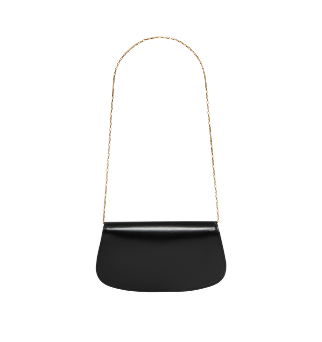 Image 2 of 3 - BLACK - Saint Laurent YSL Mini Voltaire Bag has a magnetic hinge closure, bronze-tone hardware, chain strap, and interior pocket. 8.3 x 4.3 x 1.8 inches. 100% calfskin leather. Made in Italy.  