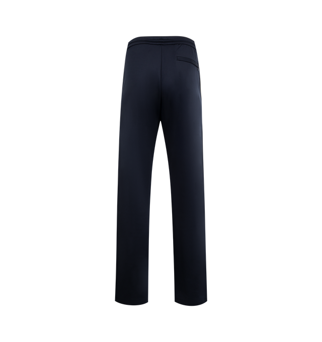 Image 2 of 3 - NAVY - Loewe Men's Tracksuit Trousers in lightweight technical jersey. Relaxed fit, regular length featuring mid waist, straight leg, elasticated waist with drawstring, zipped pockets, zipped rear pocket, herringbone side tape and Anagram embroidery placed at the front.  Polyamide/Cotton. Made in Portugal. 