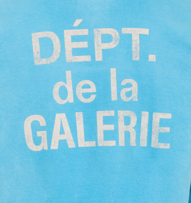 Image 4 of 4 - BLUE - Gallery Dept. classic long sleeve tee in a boxy and relaxed fit with signature French logo and a vintage, worn look. Made in Los Angeles, CA. Material: 100% Cotton.  