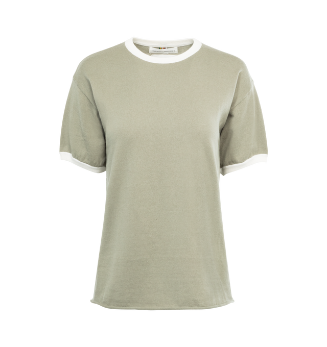 Image 2 of 7 - MULTI - EXTREME CASHMERE Clark 3 Pack featuring boxy ringer t-shirts in a pack of 3 with contrasting bands at the short sleeves and round neck. 30% cashmere, 70% cotton. 