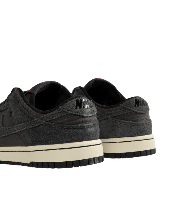 Image 3 of 5 - BLACK - NIKE Dunk Low Retro Premium Sneaker featuring leather and suede upper, foam midsole offers lightweight, responsive cushioning and rubber outsole with classic pivot circle. 