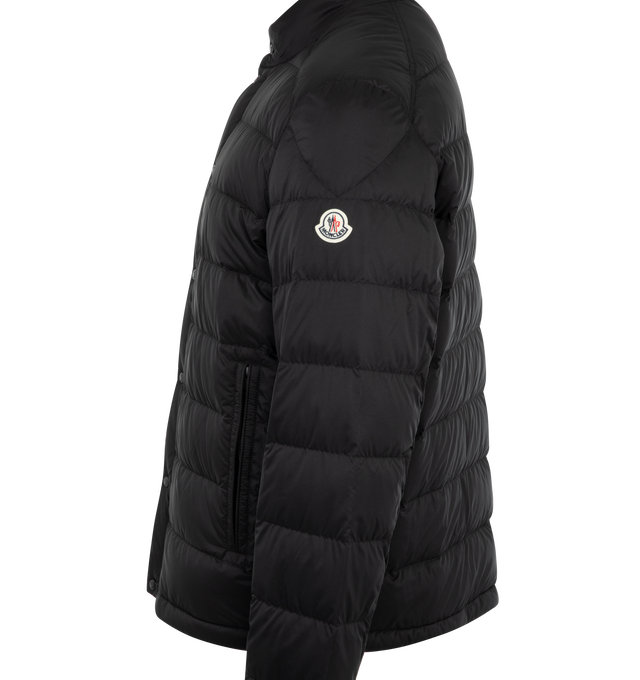 Image 3 of 3 - BLACK - Moncler Selves Jacket has a high neck, a concealed zipper and snap front fastening, side pockets, and long sleeves. Made in Moldova. 