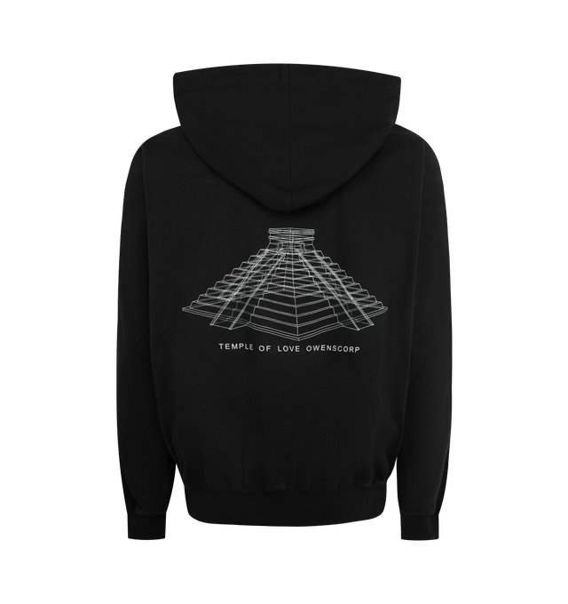 Image 2 of 2 - BLACK - RICK OWENS Oversized Hoodie featuring organic cotton jersey hoodie, drawstring at hood, rib-knit hem and cuffs and dropped shoulders. 100% cotton. Made in Portugal. 