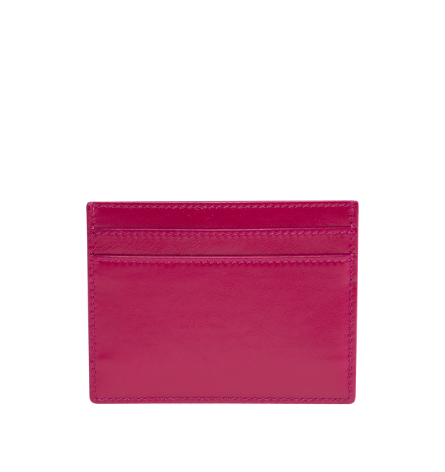 Image 2 of 3 - PINK - SAINT LAURENT Card Case in shiny leather featuring leather lining, bronze-tone hardware and five card slots. 4.1" X 1.8" X 0.2". Calfskin. Made in Italy. 