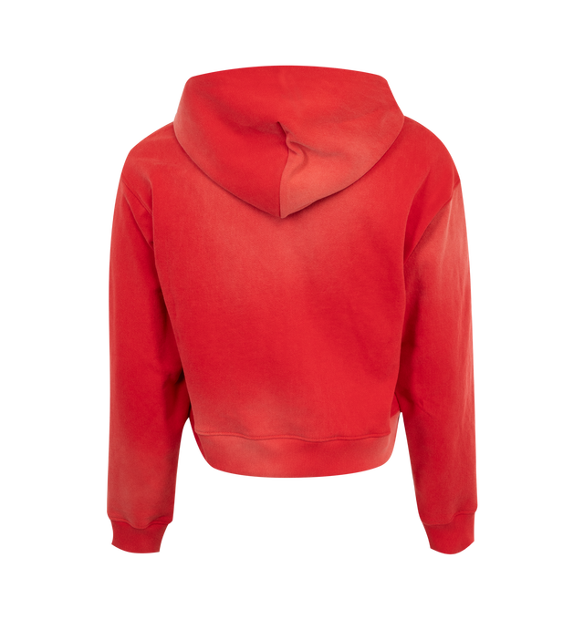 Image 2 of 2 - RED - NAHMIAS Sunfade Hoodie featuring zip up front, fixed hood, front pockets and ribbed trim. 100% cotton.  