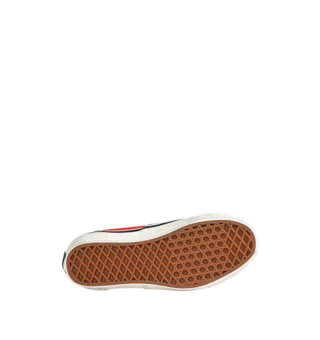 Image 4 of 5 - RED - Vans Unisex OTW Era 95 DST Sneakers are crafted from heavy enzyme-washed canvas and feature the brand's iconic low-top silhouette with a worn-in aesthetic inspired by a well-loved favorite pair. Main Material: Enzyme-Washed Canvas. Closure: Lace-Up. Insole: Sola Foam ADC (All-Day Comfort) Cushioning. Outsole: Signature Rubber. 