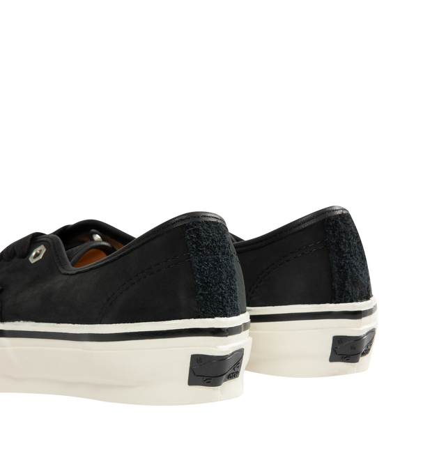 Image 3 of 5 - BLACK - VANS OTW 44 Authentic Vibram Sneaker featuring lace-up front, leather and suede upper, rounded toe, high rubber foxing, canvas midsole wrap, vulcanized rubber midsole, vibram outsole, black leather lining and co-branded insole. 