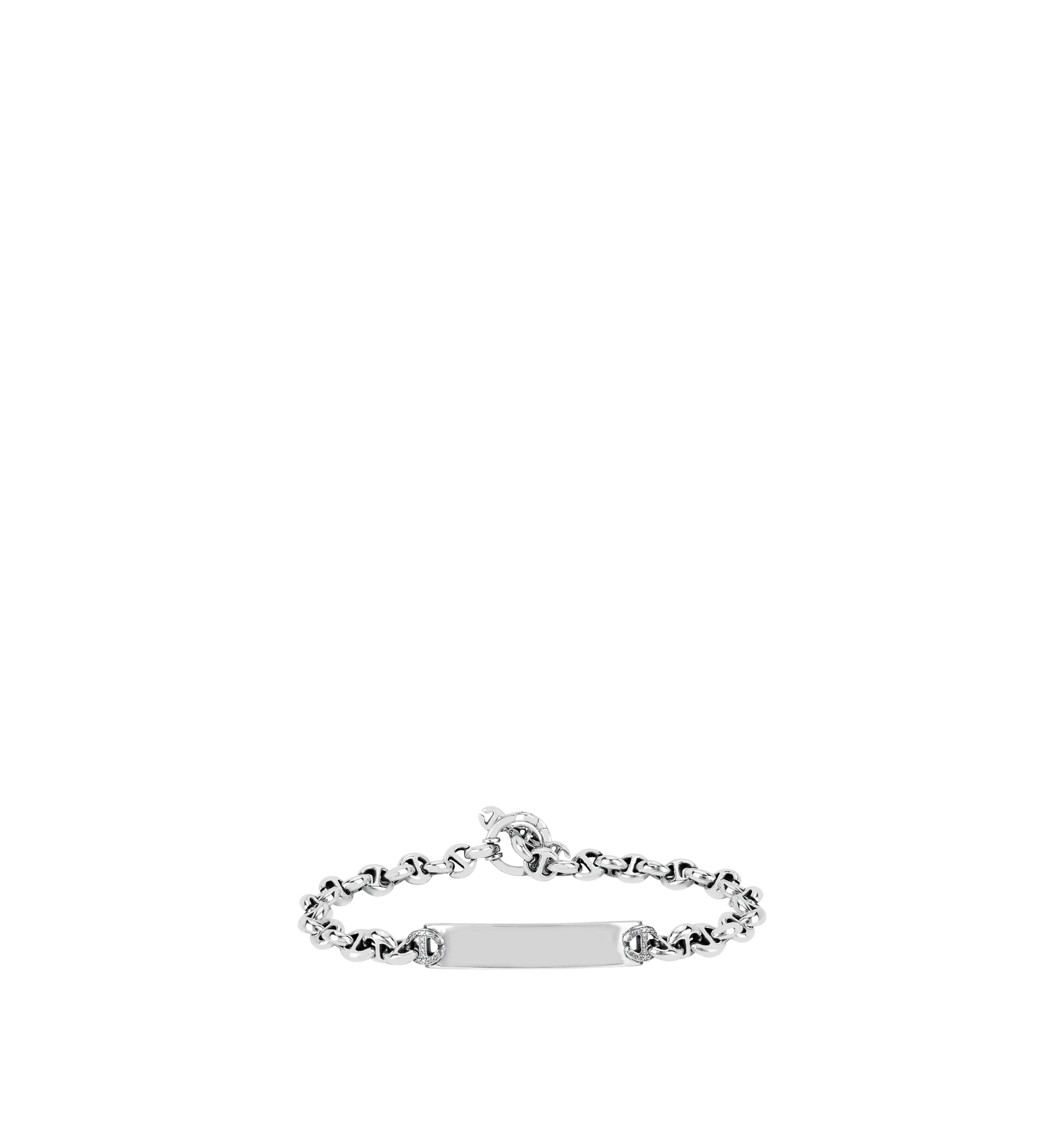 5MM OPEN LINK MONOGRAM PLATE BRACELET